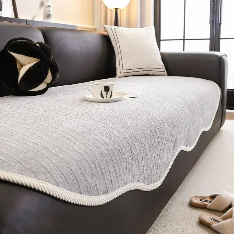 Chenille Sofa Cover for Living Room Anti-slip Four Seasons Universal Sofa Mat Irregular Shape European Couch Cushion Home Decor