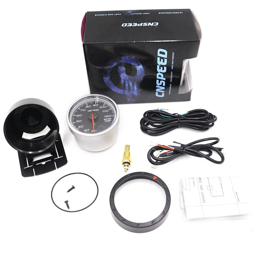 CNSPEED 60mm Water Temperature Gauge 20-120 Celsius with 1 / 8NPT Water Temperature Seal Pipe Sensor Adapter