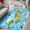 New Product Cartoon Animal World Map Carpet for Living Room Bedroom Sofa Creative Doormat Home Decor Area Rug Large Size
