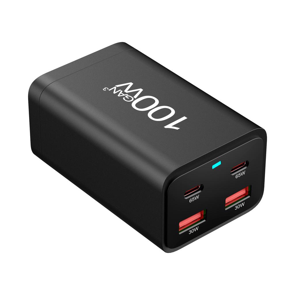 4 In 1 100W GaN Charger Desktop Fast Charger for IPad Phone Charger Adapter for IPhone 16 15 14 13 Pro Max Xiaomi Samsung Huawei