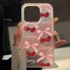 Süße Kirsch-Schleife Klare Handyhülle Für iPhone 16 15 14 13 12 11 Pro Max Mini X XS XR SE2 7 8 Plus Stoßfeste Transparente Abdeckung