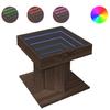 LED Coffee Table Brown Oak Effect 50x50x45 cm Wood Based Material