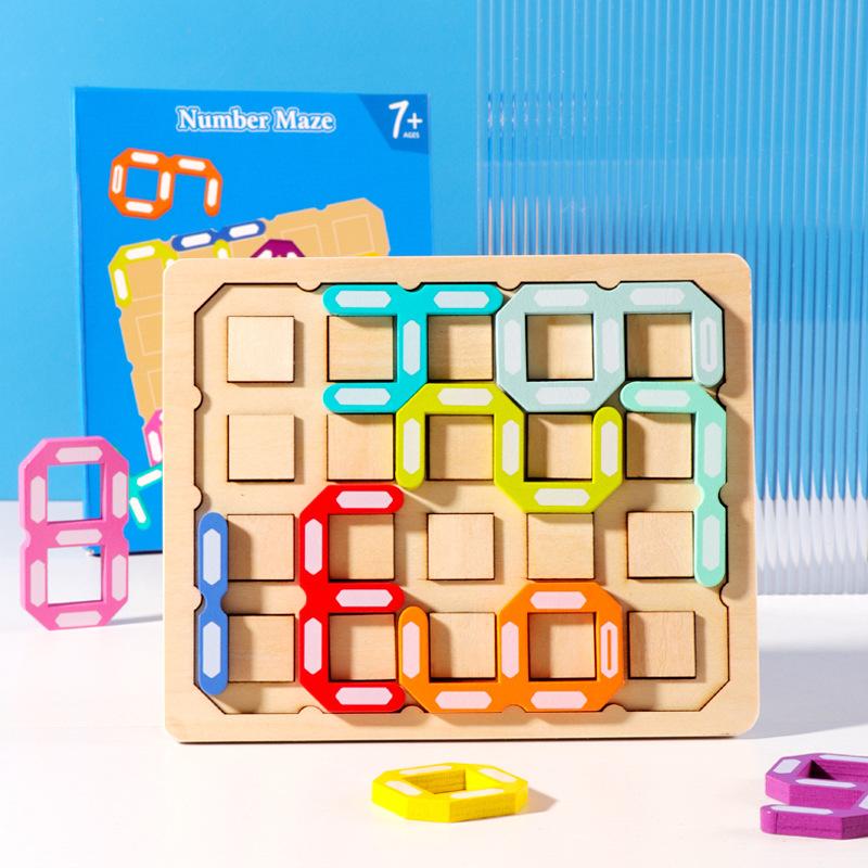 Manufacturer Price Children s Digital Maze Wooden Educational Toy Assists Color Shape Recognition Training for Education