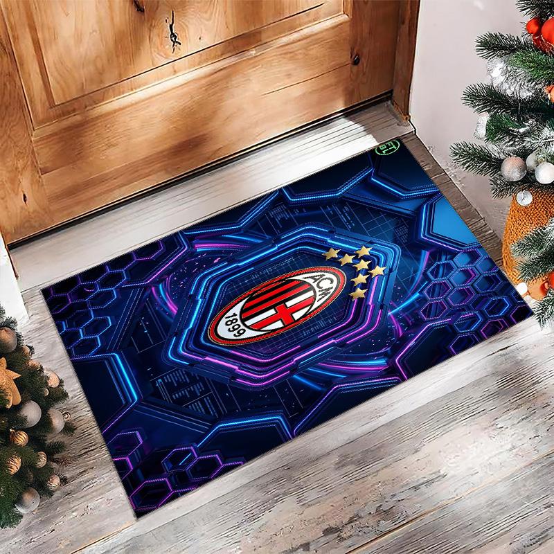 AC Mailand Bedruckter Flanell Teppich Rutschfest Weicher Polyester Boden Teppich Indoor Dekor Matte für Schlafzimmer Wohnzimmer Sofa Spielzimmer Heimdekoration