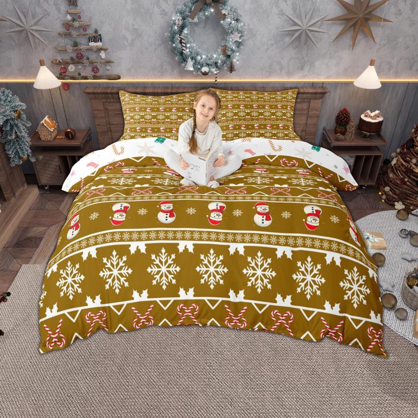 Comforter Homewish Cute Snowman For Kids Winter Snowflake Bedding Set Boys Girls Happy New Year Gifts Set