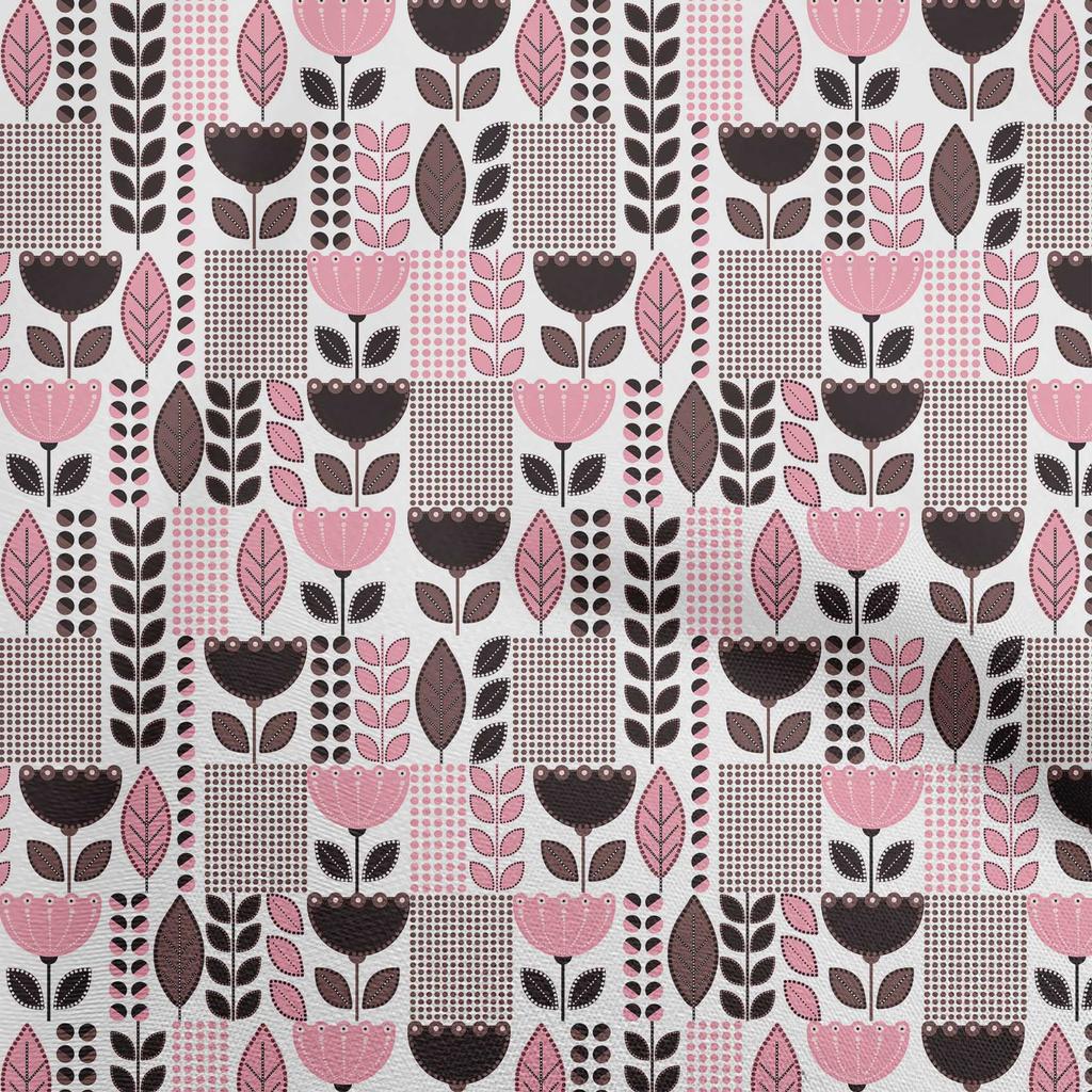 oneOone Țesătură din bumbac Flex, gri, cu puncte, țesătură florală, pentru cusut țesături artizanale imprimate la oarde, 40 de inci