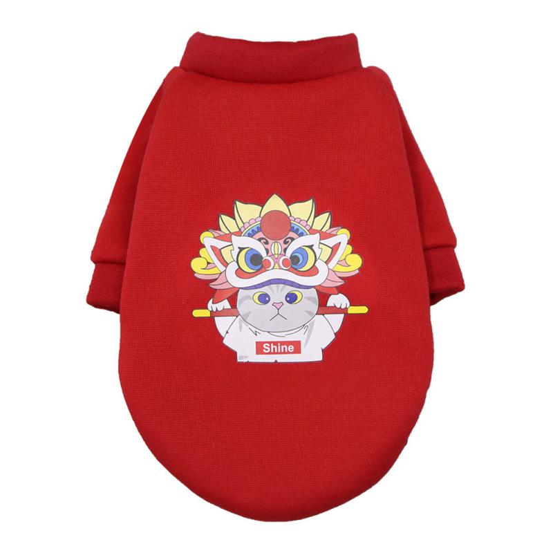 Pet New Year Clothes Lucky Dog Cat Comfortable Warm Coat Wear-resistant Fashion Pattern New Year