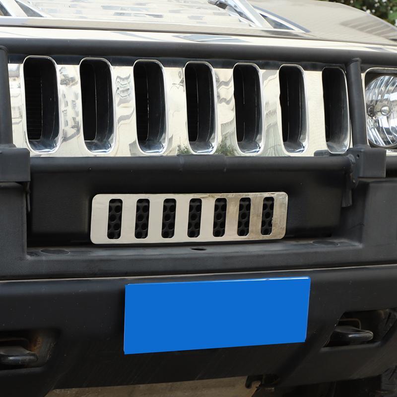 For Hummer H2 2003-2009 Stainless Steel Car Front Bumper Grille Air Intake Cover Mesh Decoration Car Modification Accessories