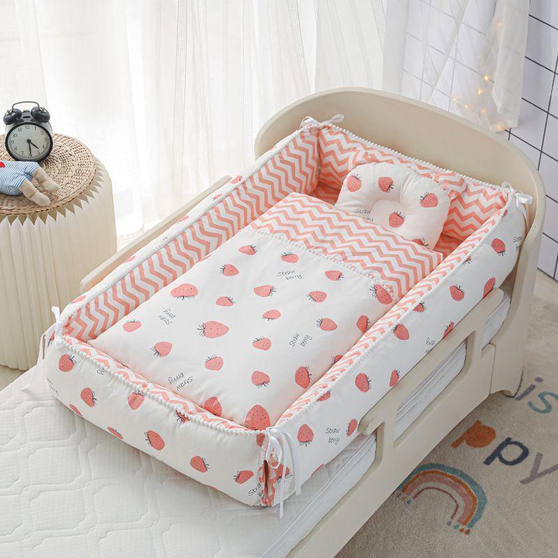 Foldable Portable Baby Crib: Anti-Pressure, Anti-Startle Pure Cotton Sleeping Bed