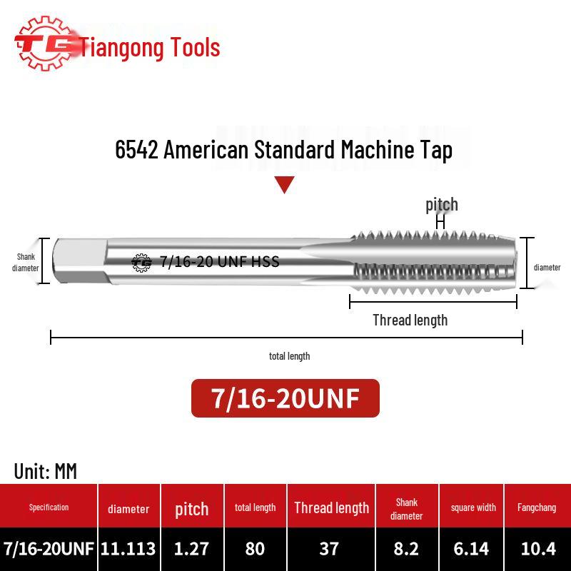 American Standard Stainless Steel Threading Taps 1/4-3/5/8 UNC/UNF