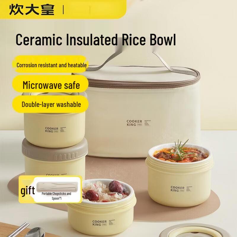 COOKER KING Microwaveable Insulated Ceramic Lunch Box