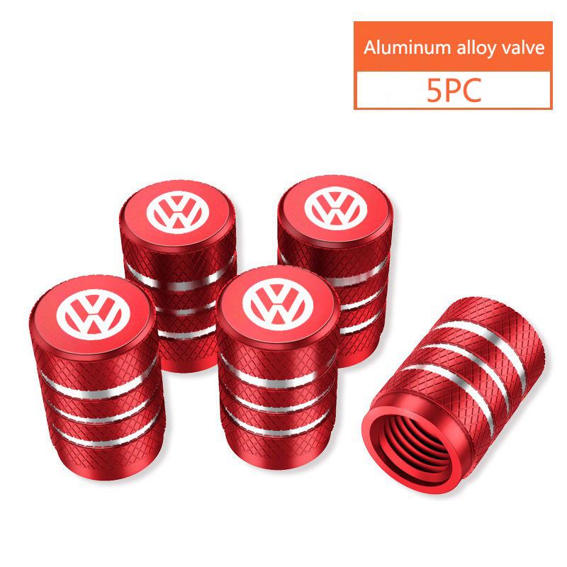 5pcs Car 3D Metal Wheel Tire Valve Cover Core Cap For VW Golf 6 7 8 4 5 MK4 M133 MK5 MK6 B6 GTI Amarok T5 Phaeton Teramont ID3 Tiguan