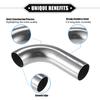 Bend Elbow Pipe Tube, 1.25" OD 4.72" 2.56" Leg 90 Degree DIY Exhaust Pipe Intercooler Air Intake Tube Universal for Car Automotive Durable 304