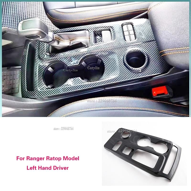 For Ford Ranger 2024 2025 ABS Carbon Fiber Center Console Gear Shift Panel Decoration Cover Stickers Trim Car Accessories