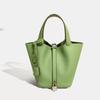 2026 Women's Genuine Leather Cowhide Basket Bucket Bag - Versatile, High-End Handbag