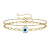 18K Gold-Plated Multi-Layer Blue Evil Eye Stainless Steel Bracelet