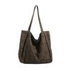 IELGY Leopard Print Canvas Shoulder Large Capacity Casual Underarm Tote Bag
