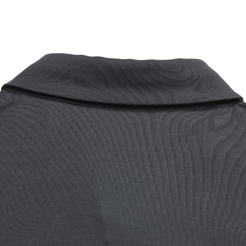 FILA Blue Fashion Classic Simple Business Casual Versatile Comfortable Short Sleeve Polo Shirt Men tops Deep-Charcoal-Gray F11M612107FCC