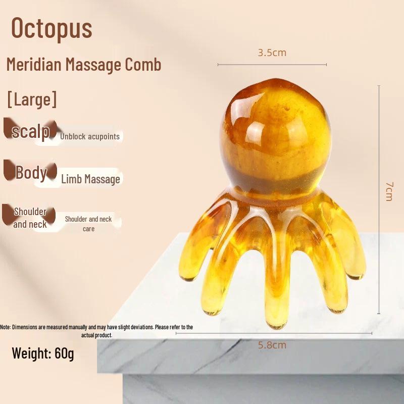 Octopus Resin Meridian Massage Comb - Traditional Chinese Medicine Scalp & Health Tool