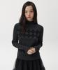 Ohesio Argyle Half Neck Ribbed Knit, Charcoal