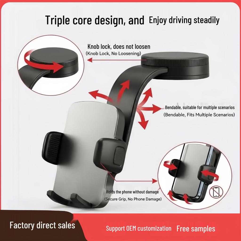 Foldable Rotatable Nano Suction Car Phone Holder - Waterfall Style for Dashboard & Console