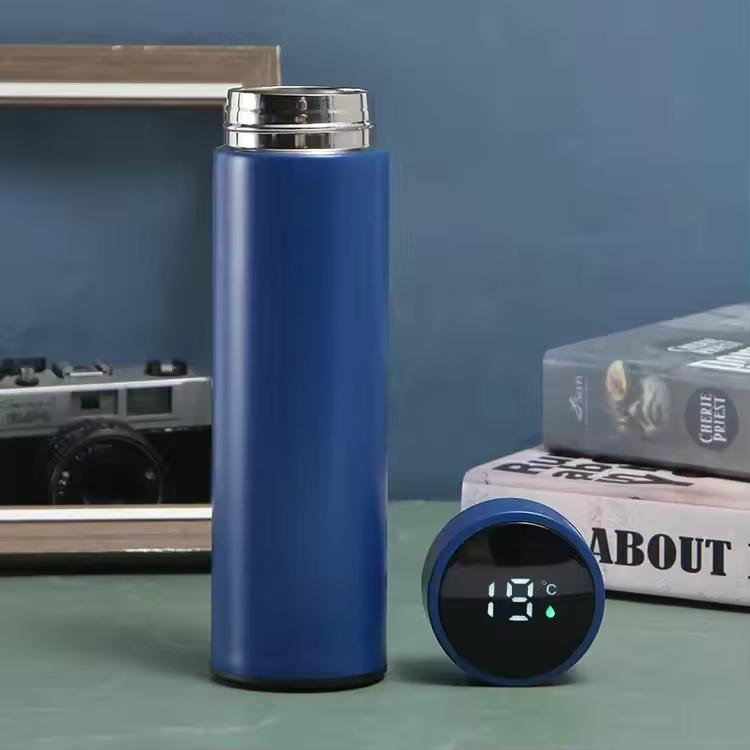 Customize Portable Temperature Led Digital Display Smart Drinkware Hot Water Bottle Stainless Steel Flasks Thermos Water Bottle