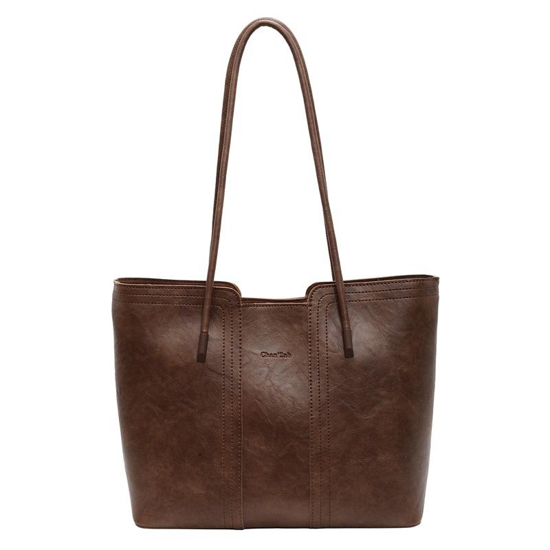 

Новая большая сумка женская модная универсальная на плечо подмышку сумка-тоут для поездок на работу портативная женская сумка большой вместимости коричневый