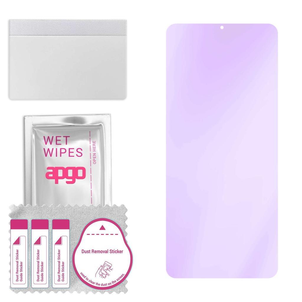 apgo Vetro protettivo ibrido 9H Anti-Blu compatibile con Oppo A56 5G, vetro nano flessibile, ottimo sostituto del vetro temperato, resistente ai graffi, f