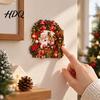 Christmas Hanging Ornaments Door Ornament Wooden Wall Mounted Festive Sign 2D Holiday Gift for Family Flat Art Home Entrance Decor Santa Claus