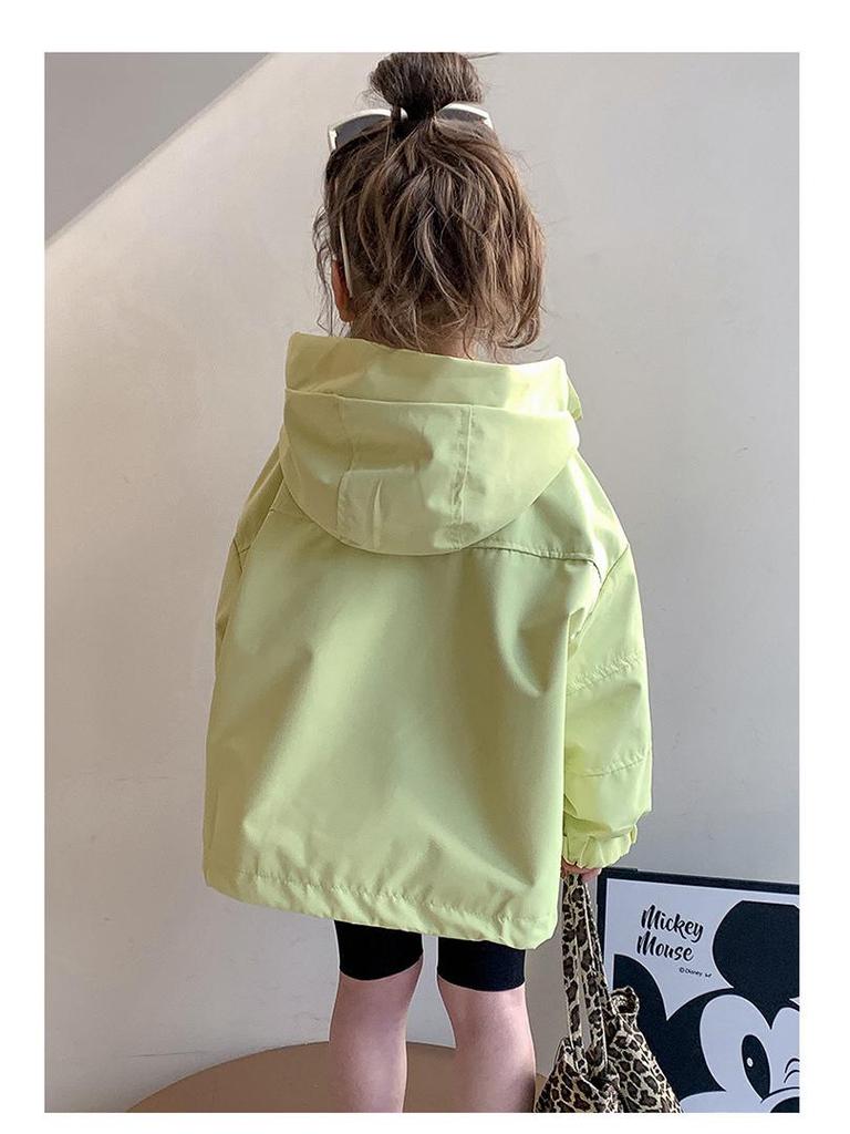 Herbst 2025 Mädchen Kapuzen-Windjacke: Jacke mit langen Ärmeln im koreanischen Stil für Kinder