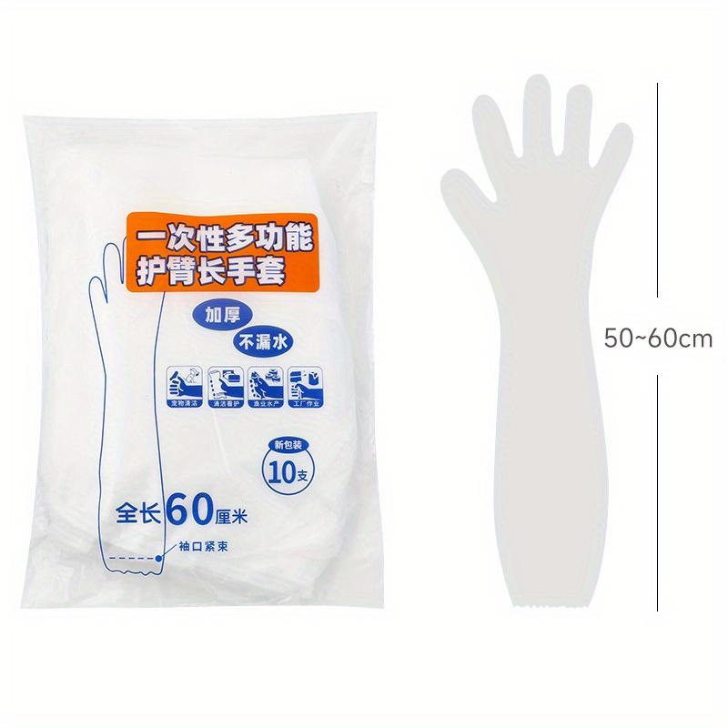 10PCS/bag Disposable Long Arm Glove Transparent Waterproof Sleeve Gloves for Kitchen Bathroom Cleaning Housework Cleaning Gloves