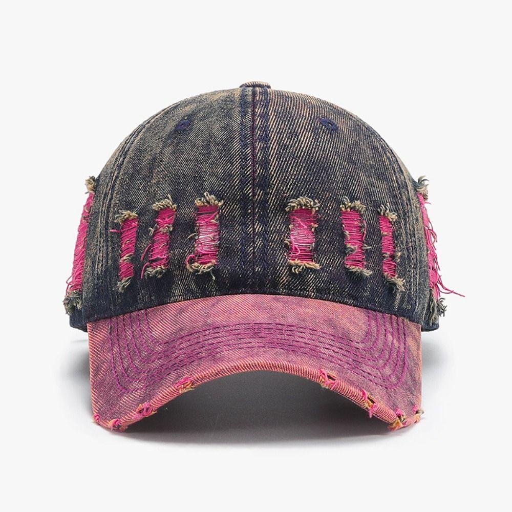 Sunscreen Unisex Retro Peaked Hat Sunshade Distressed Colorful Casquette  All Seasons