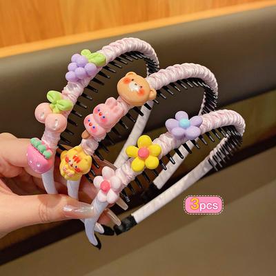 3 Cartoon Cute Headband with Teeth Anti Slip Hair Accessories Suitable for Daily Use