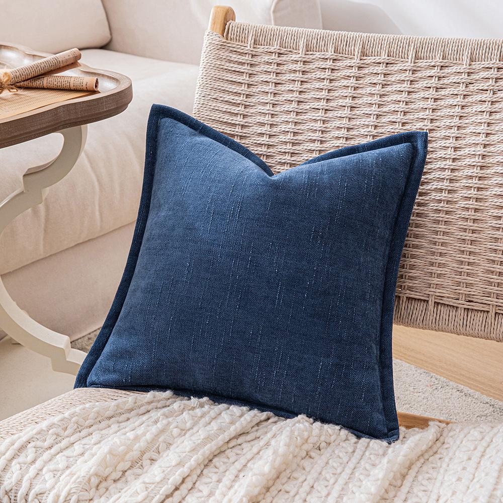 Ins Fengchenille Pillow Bamboo Joint Pattern Jacquard Cushion Internet Celebrity Super Thick Pillow Case Pressed on The Edge of The Sofa Bedside Back