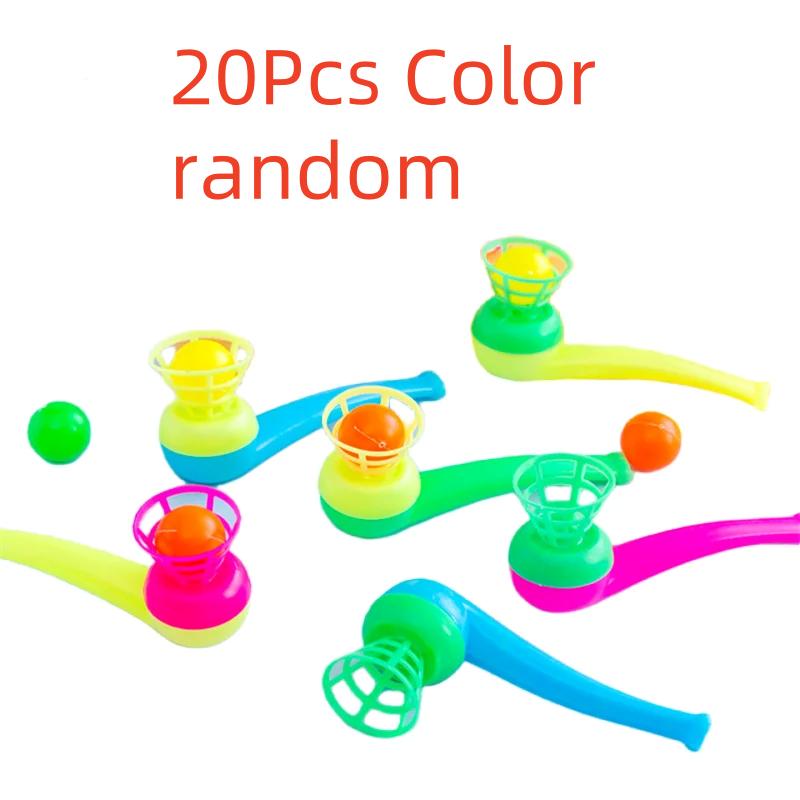 5-30Pcs Suspended Blow Pipe Blow Ball Rod Game Children Balance Training Floating Blowing Ball Magic Dangling Family Kids Toy