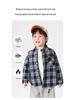 European Boys' Fleece-Lined Plaid Shirt - Autumn/Winter 2025 Kids' Thickened Top