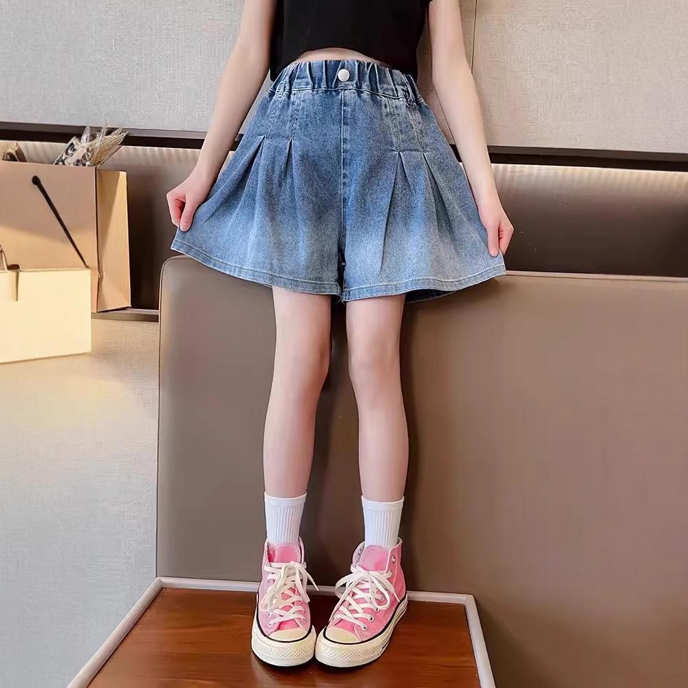 Dívčí džínová dortová sukně v korejském stylu - Jarní/letní módní krátká sukně/kalhoty