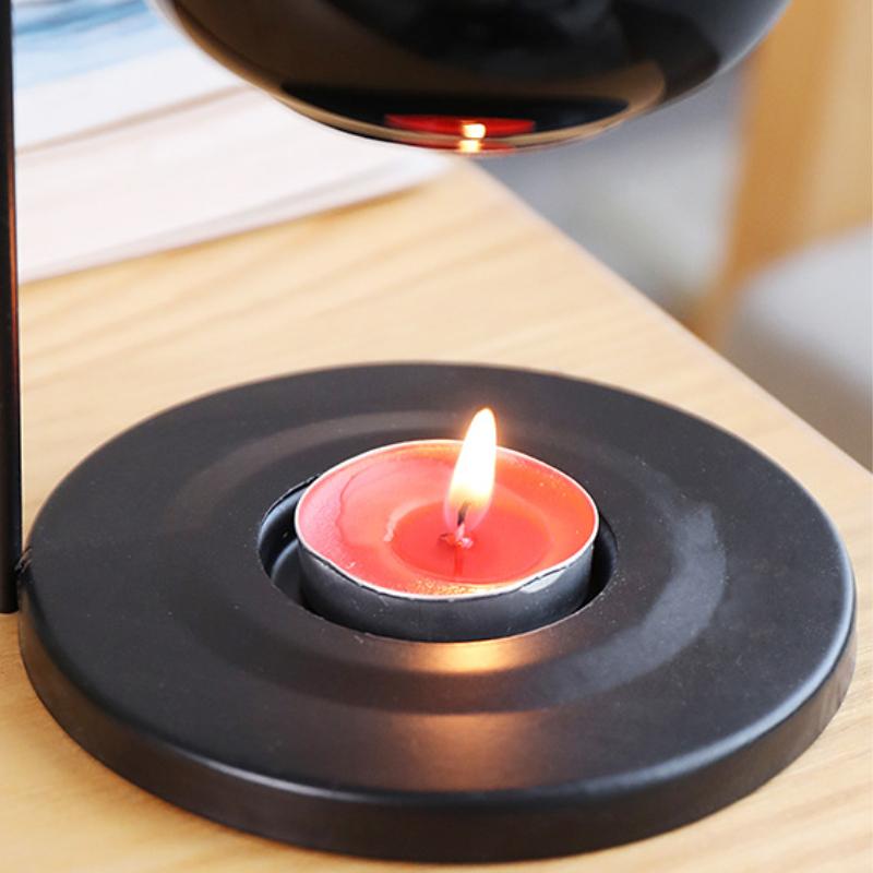 Hanging Stove Aromatherapy Black Candles Ceramic Incense Holder Tea Light Wax Melt Burner Iron Essential Oil Tealight Warmer