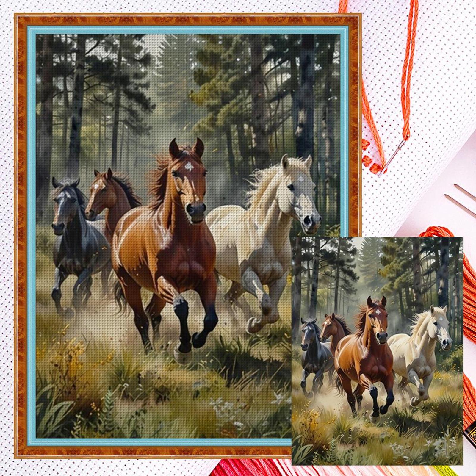 

Animal Full 11CT 3 Strands DIY Counted Needlework Embroidery Kit Cross Stitch Art and Crafts Kits for Adults Home Decor