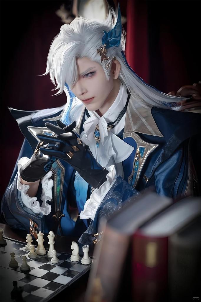 NOKIJP Nuvillet Wig, Genshin Impact: The Sound of Tides, Heat-Resistant Wig, Smooth and Easy To Style, Genshin Impact: Fontaine, Supreme Judge