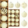 Christmas Balls Ornaments 16 Pieces Hangable Flocking Ball Pendant For Christmas For Fireplace Window Door Wall Living Room