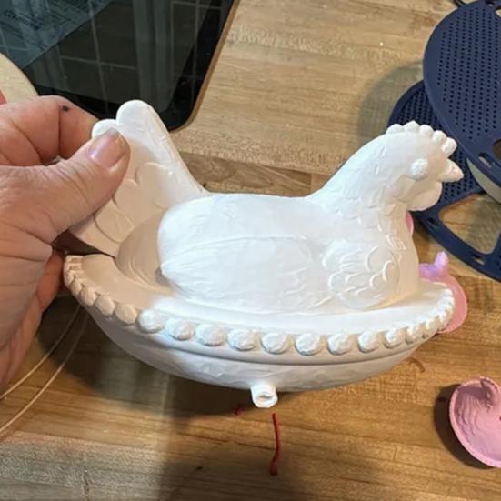 Chicken Sponge Holder for Kitchen Sink 3D Printed Hen Shaped Sponge Caddy Sink Organizer with Draining Hole for Bathroom Kitchen