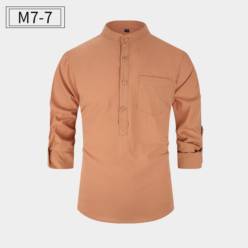 Men’s Heavyweight Long Sleeve Cotton Henley Shirt