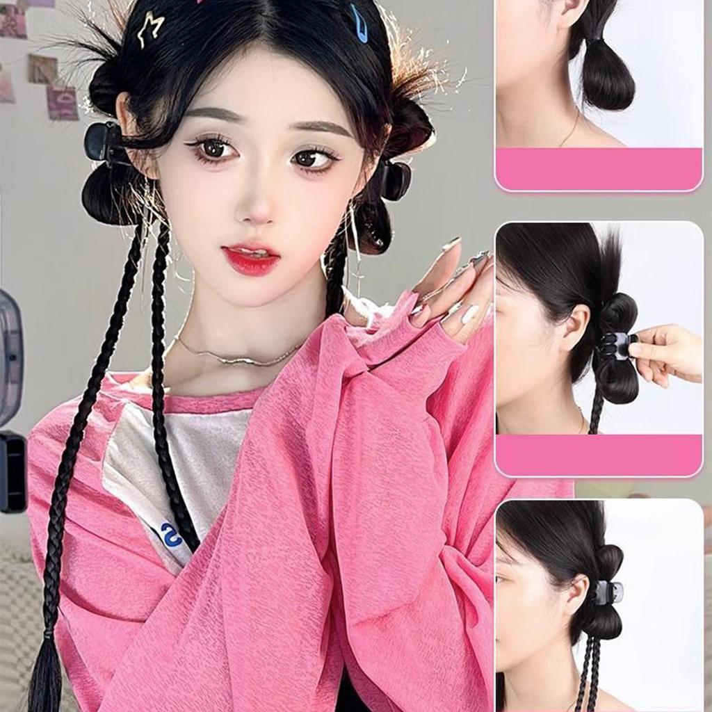 Synthetic Braids Wigs Ponytail Twists Boxing Braid Wig with Hair Clip for Women Girls Ladies Female
