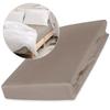 Cotton fitted sheet 140x200 smooth satin, dark beige