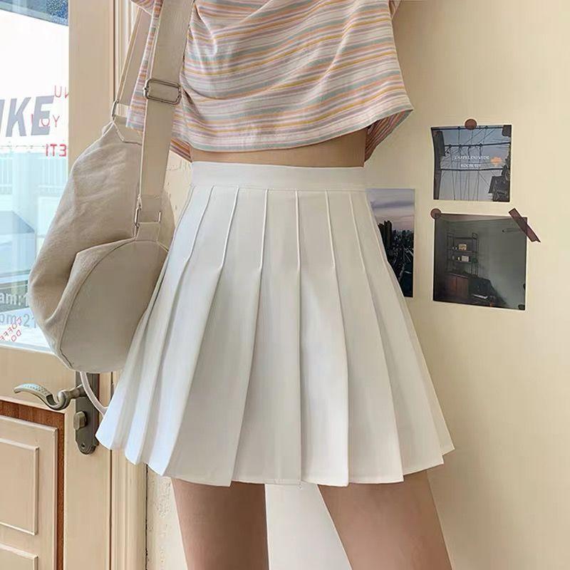 Pleated Skirt Women High Waist Sexy Mini Skirts Tennis Skirt Girl Dance Skirt Kawaii Casual Korean White Black Skirt
