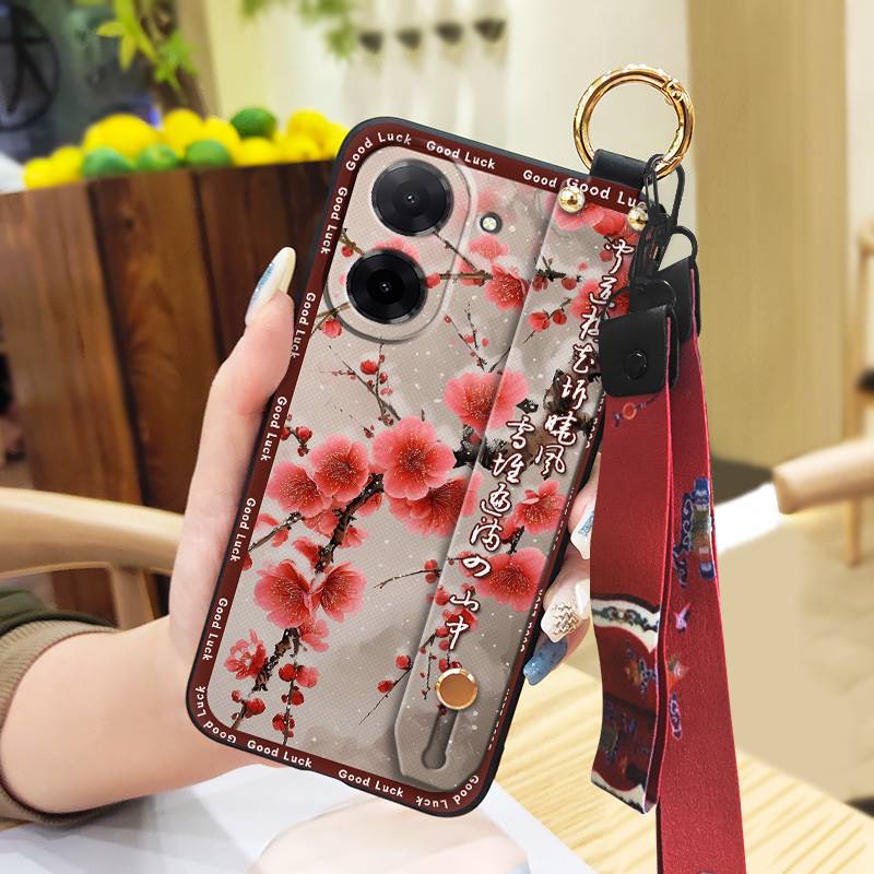 Waterproof Silicone Phone Case For Redmi A5 4G/Xiaomi Poco C71 4G Kickstand Soft case Chinese style Durable Elderly lady