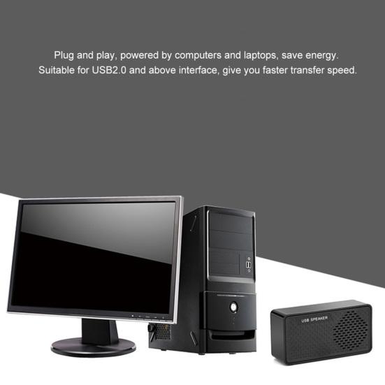 HK-5007 Mini přenosný 3W USB reproduktor s dvojitým měničem s 1,2m kabelem pro PC, notebook