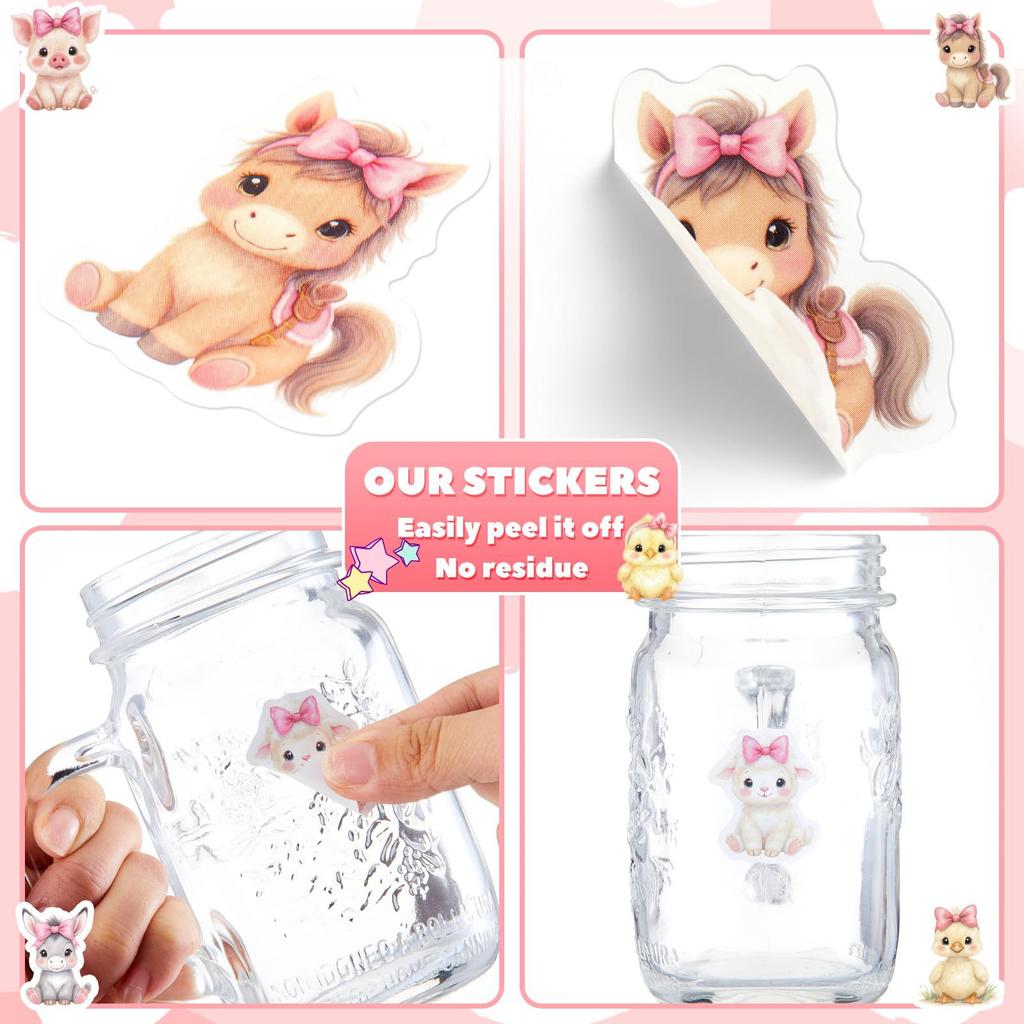 100-500pcs Cartoon Animals Stickers Thank You Birthday Wedding Party Gift Wrapping Label Scrapbook Stationery Stickers