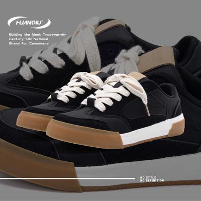 Global Casual Lightweight Board Shoes Men's ZHQ-XA339 Spring Black Men's Shoes Versatile Platform Men's Low-top Trendy Shoes